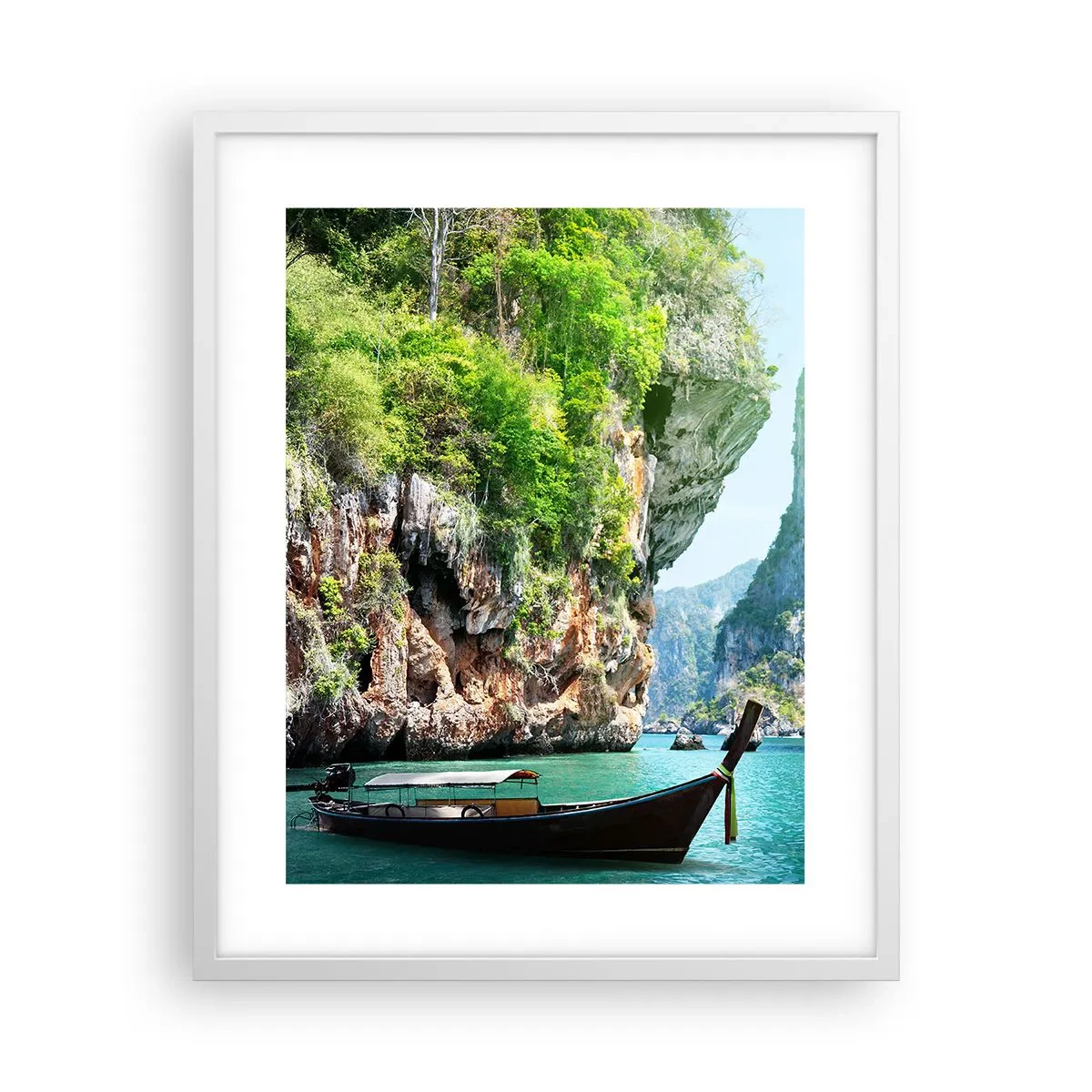 Affiche dans un cadre blanc - Poster - Une invitation à un voyage exotique - 40x50 cm