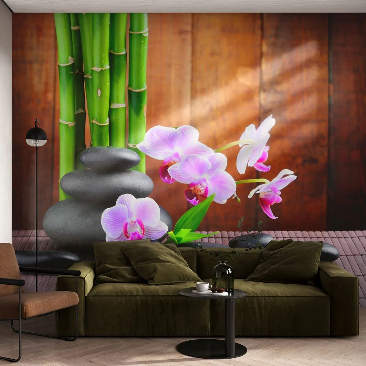 Papier Peint Autocollant Deluxe Sticker - Rencontrez les plaisirs de l'est - Fleurs, Orchidée, Orchidée - 250x175 cm