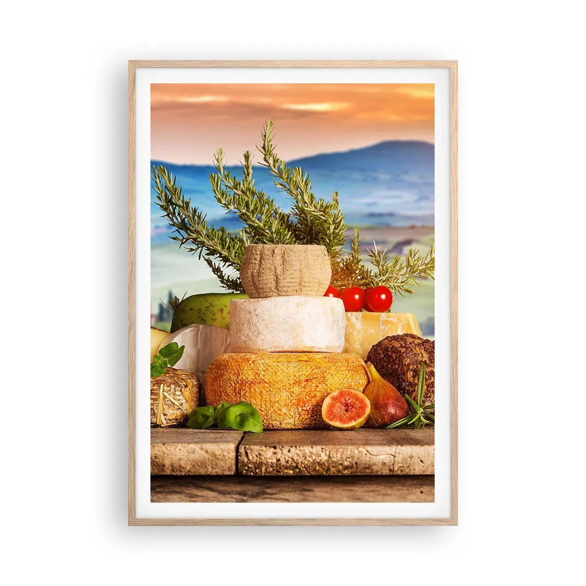 Affiche dans un chêne clair - Poster - La joie de vivre à l'italienne - 70x100 cm