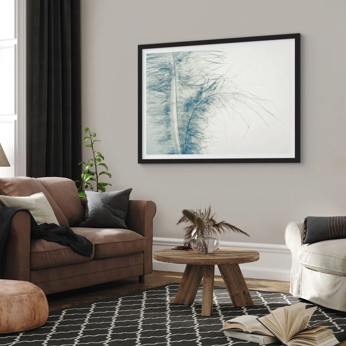 Affiche dans un cadre noir - Poster - Les sept natures - 40x30 cm