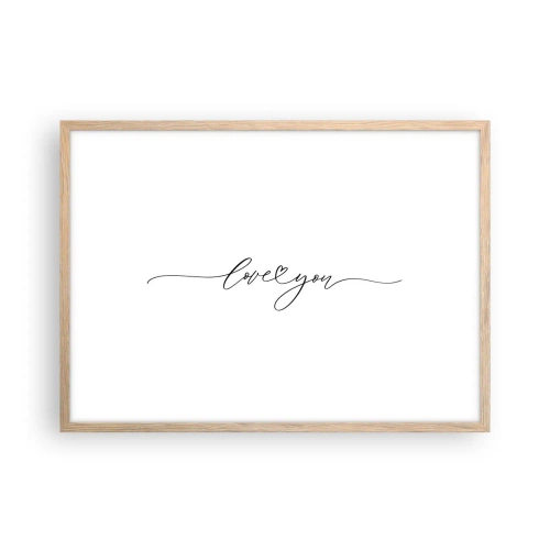 Affiche dans un chêne clair - Poster - Noir sur blanc - 70x50 cm