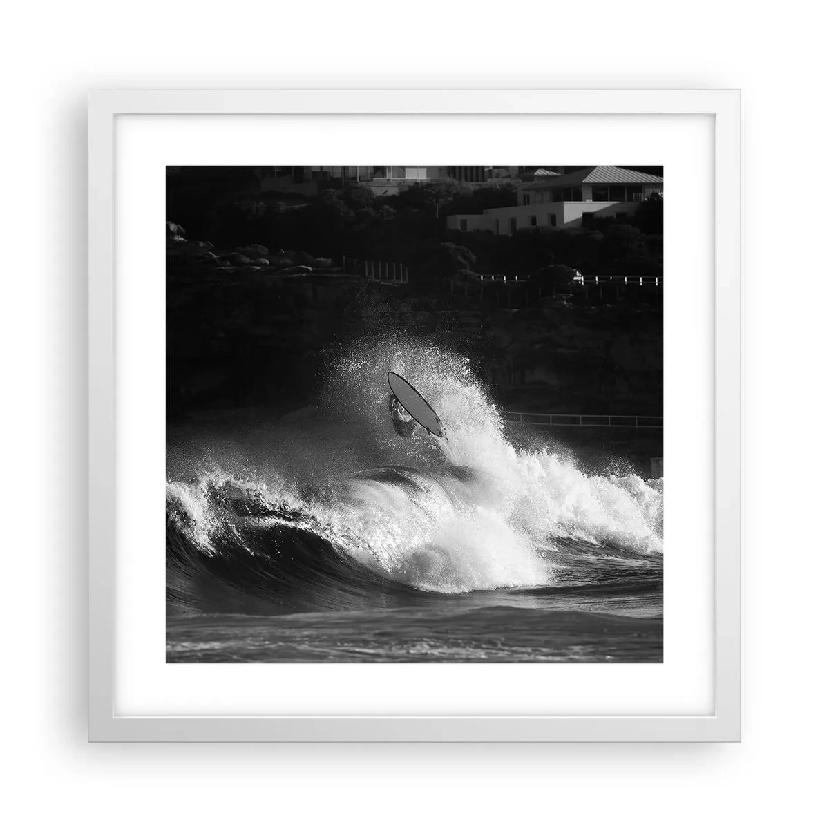 Affiche dans un cadre blanc - Poster - Défi accepté! - 40x40 cm