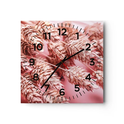 Horloge murale - Pendule murale - Une cascade florale en rose - 40x40 cm