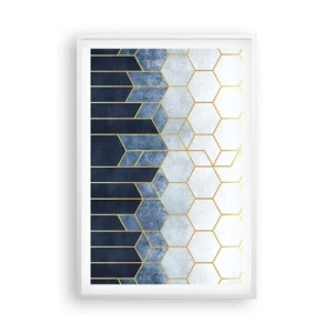 Affiche dans un cadre blanc - Poster - Composition en rythme syncopé - 61x91 cm