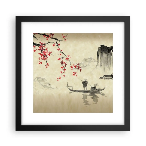 Affiche dans un cadre noir - Poster - Au pays des cerisiers en fleurs - 30x30 cm