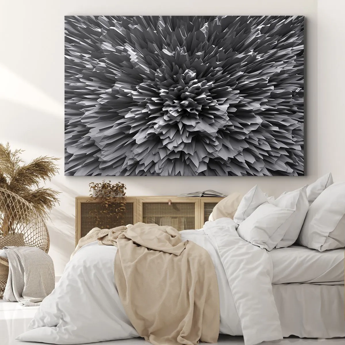Impression sur toile - Image sur toile - Structure abstraite en nuances de gris - 100x70cm - Ça ne peut pas être plus dur que ça - Décoration murale moderne pour le salon et la chambre ARTTOR