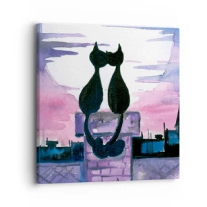 Impression sur toile - Image sur toile - Rendez-vous sous la lune - 30x30 cm