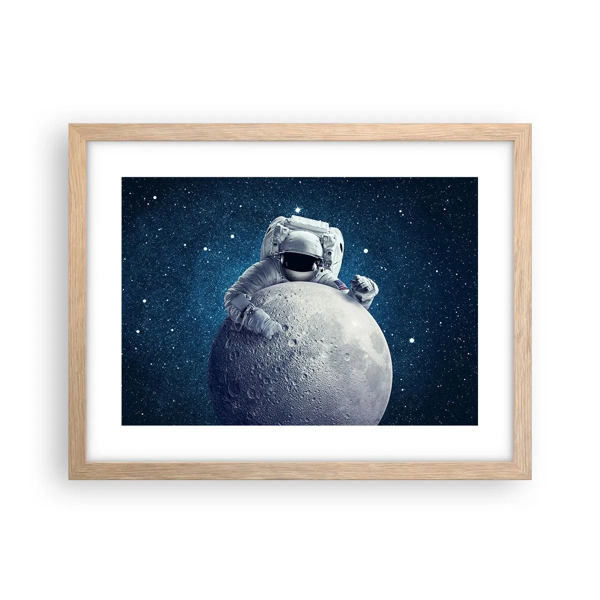 Affiche dans un chêne clair - Poster - Comique de l'espace - 40x30 cm