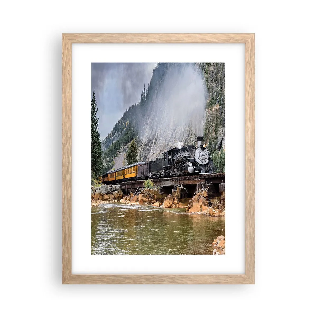 Affiche dans un chêne clair - Poster - Et lui jusqu'où? Jusqu'où? - 30x40 cm