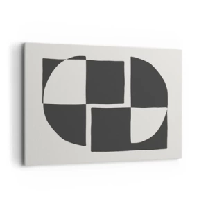 Impression sur toile - Image sur toile - Formes géométriques abstraites en noir et blanc - 120x80cm - Antithèse - Synthèse - Décoration murale moderne pour le salon et la chambre ARTTOR