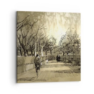 Impression sur toile - Image sur toile - Un moment arrêté avec une plume - 70x70 cm