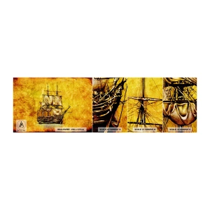 Échantillon de Papier Peint Autocollant Deluxe Sticker - En direction de l'ile de la tortue ! - Nautique, Navire de mer, Bateau à voile - 100x30 cm