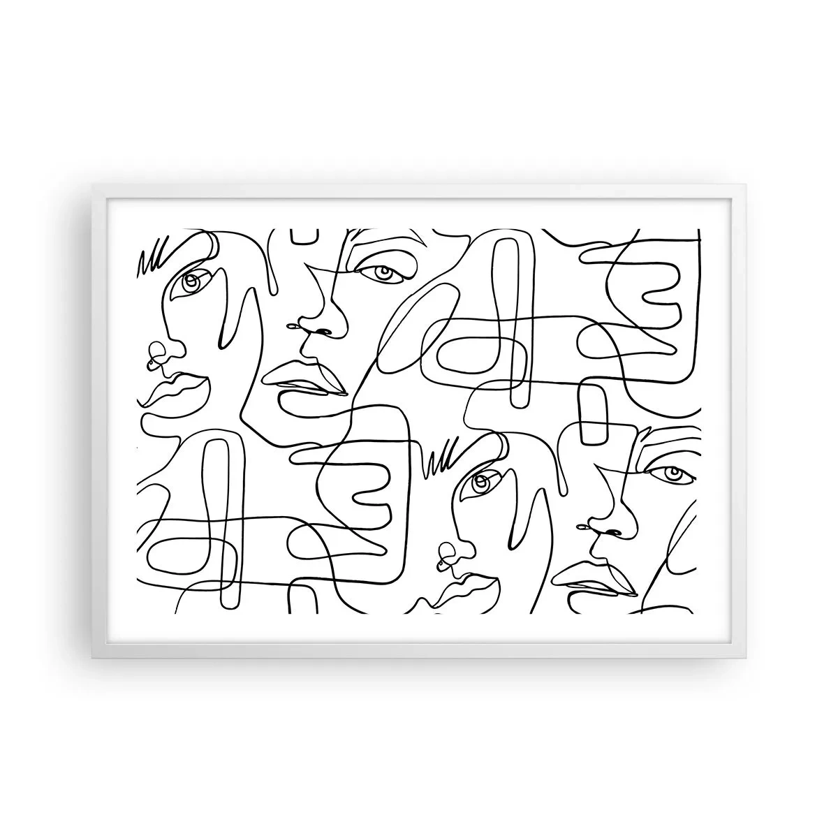 Affiche dans un cadre blanc - Poster - Dans des émotions enchevêtrées - 70x50 cm