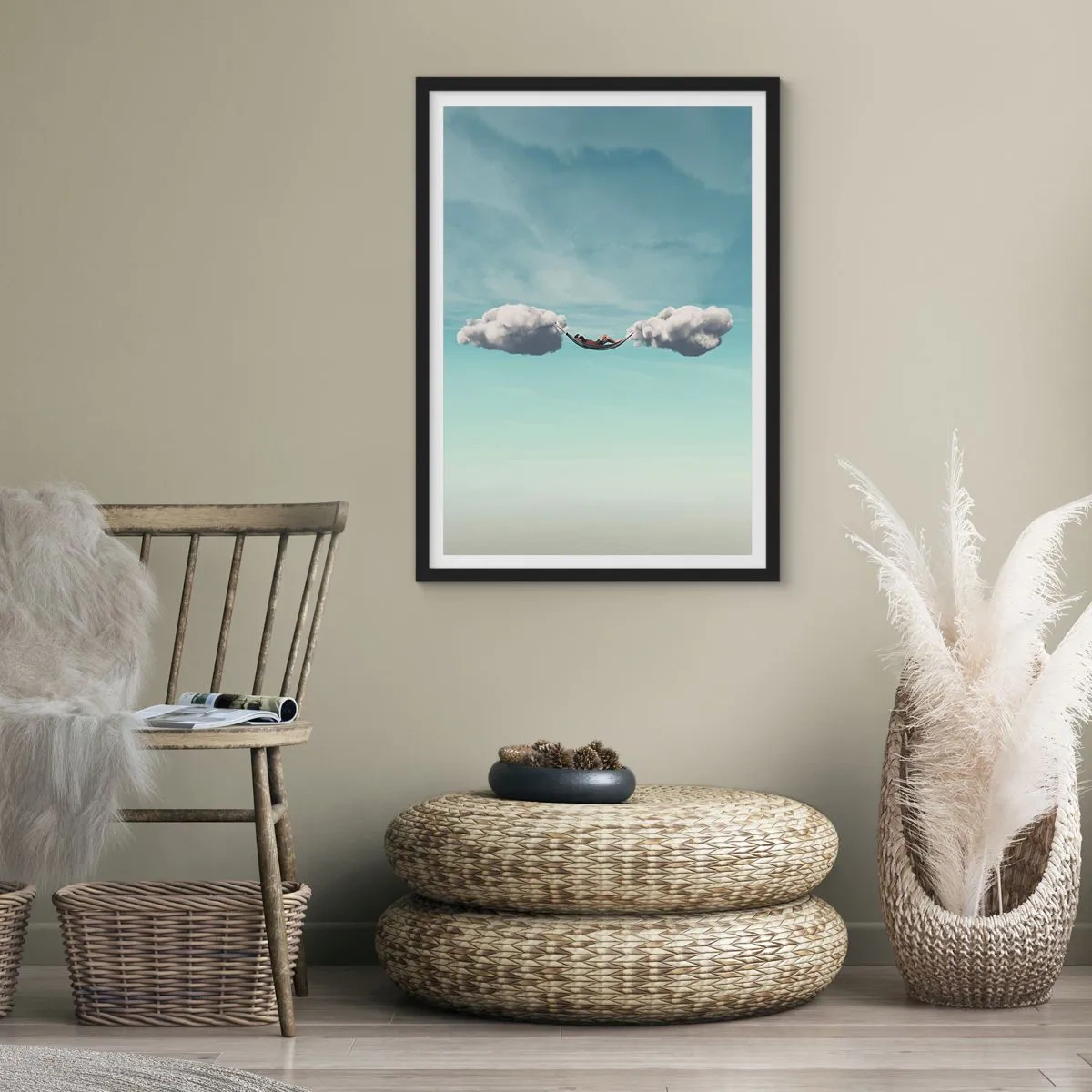 Affiche dans un cadre noir - Poster - Instant de bonheur - 40x50 cm