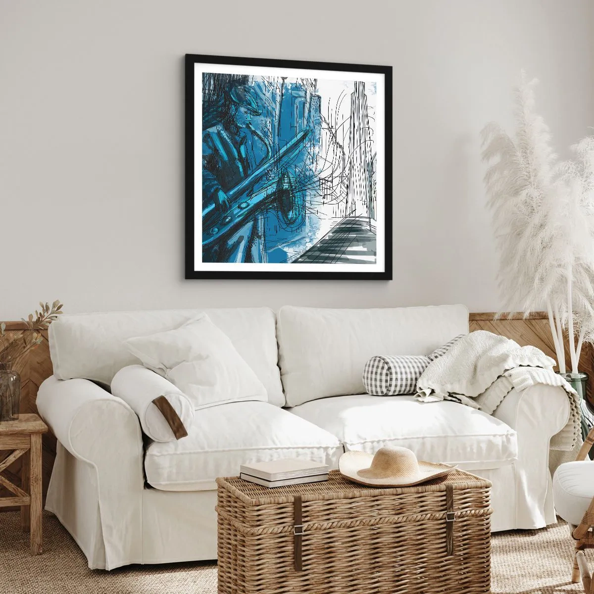 Affiche dans un cadre noir - Poster - Rhapsodie urbaine - 60x60 cm