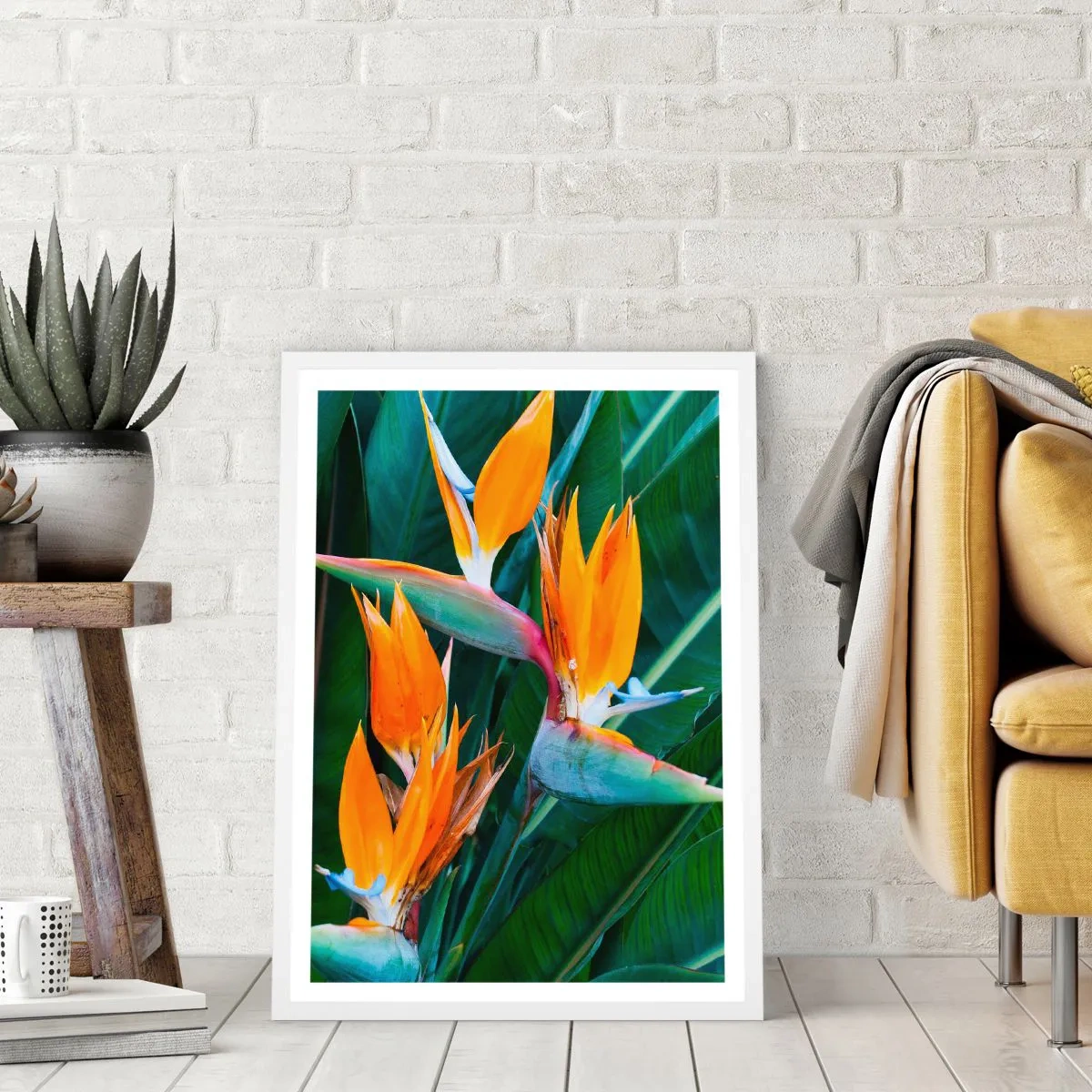 Affiche dans un cadre blanc - Poster - Est-ce une fleur, est-ce un oiseaux? - 40x50 cm