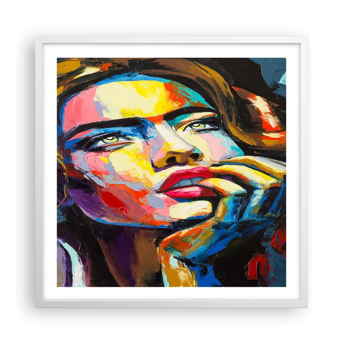 Affiche dans un cadre blanc - Poster - Les rêves volent dans le ciel comme des oiseaux - 60x60 cm