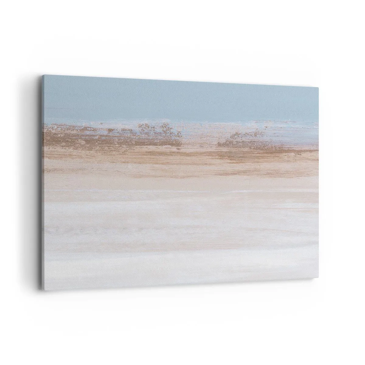 Impression sur toile - Image sur toile - Un paysage subtil aux tons pastel de bleu et de beige - 100x70cm - Paysage ambigu - Décoration murale moderne pour le salon et la chambre ARTTOR