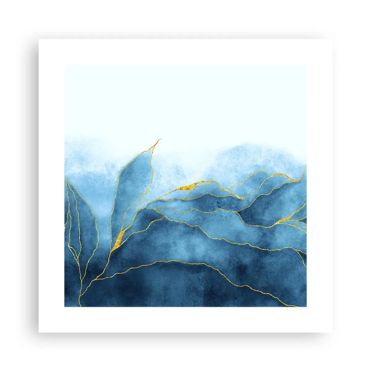 Affiche - Poster - Bleu doré - 40x40 cm