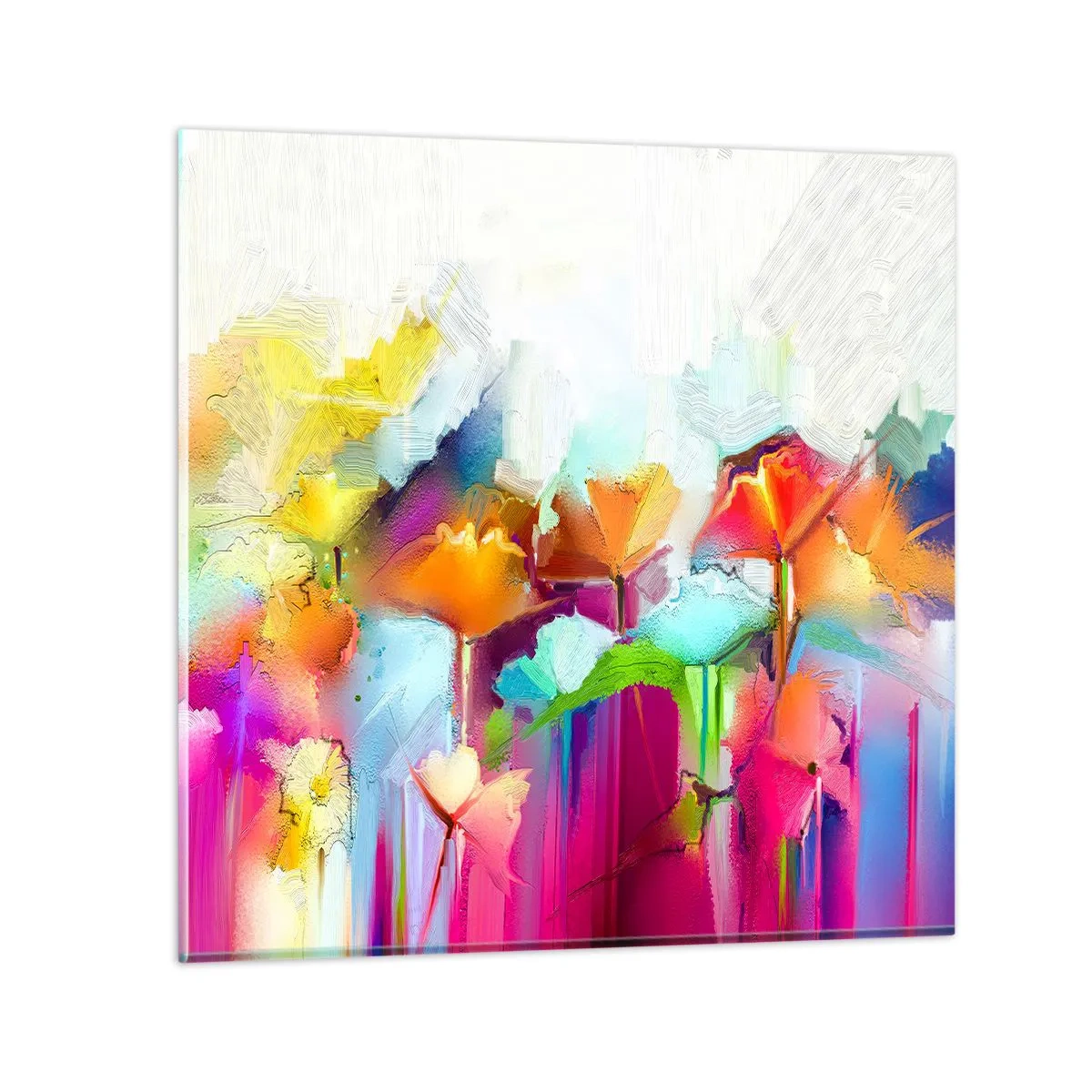 Impression sur verre - Image sur verre - L'arc-en-ciel s'est épanoui - 50x50 cm