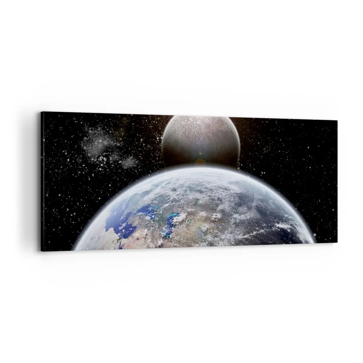 Impression sur toile - Image sur toile - Paysage cosmique - lever de soleil - 100x40 cm