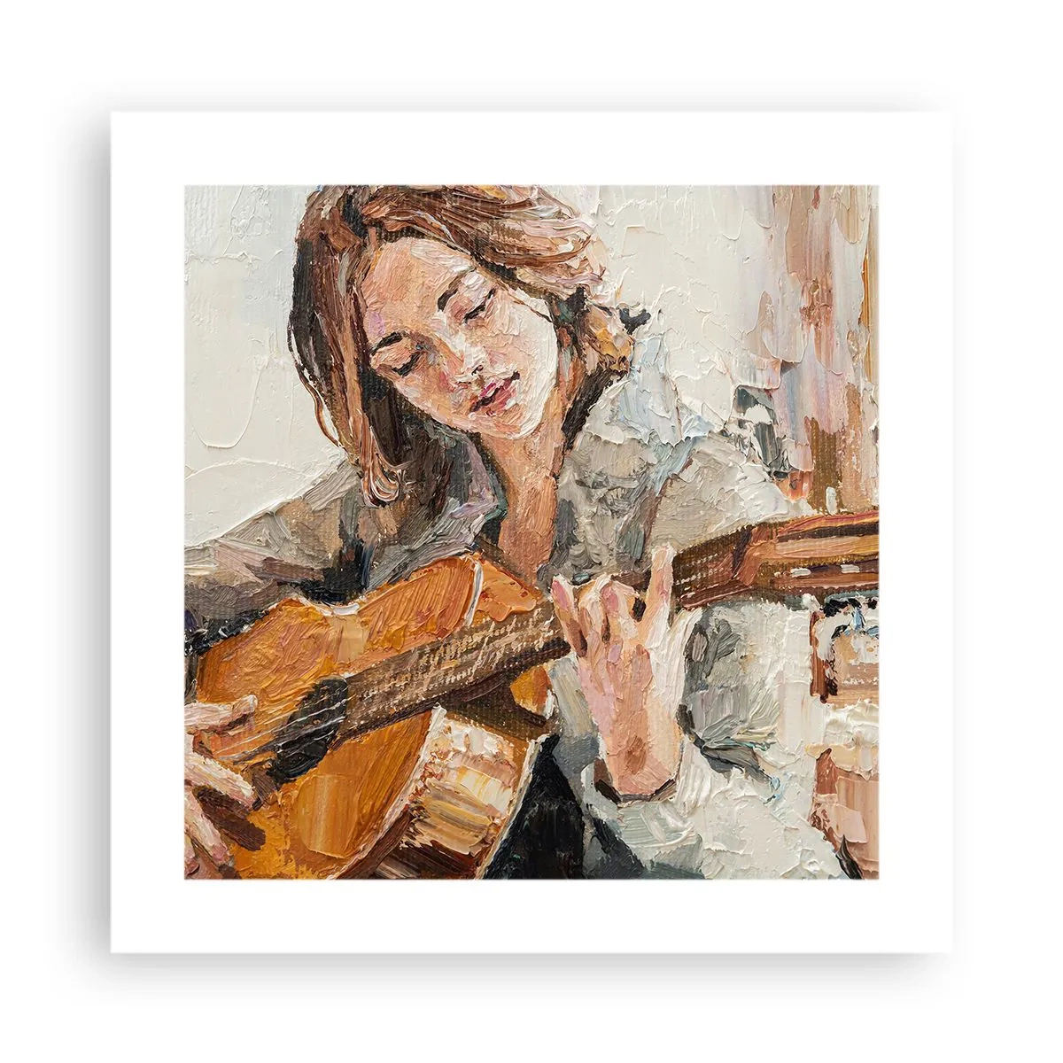 Affiche - Poster - Concerto pour guitare et coeur de fille - 40x40 cm
