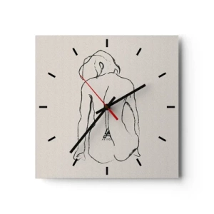 Horloge murale - Pendule murale - Femme nue - 40x40 cm