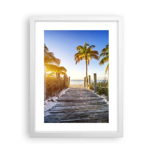 Affiche dans un cadre blanc - Poster - Directement au paradis - 30x40 cm