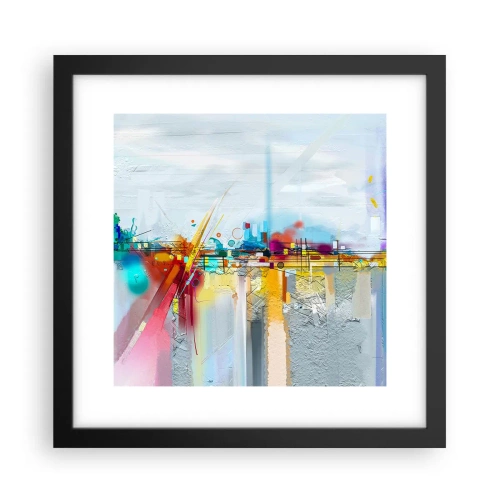 Affiche dans un cadre noir - Poster - Pont de joie sur le fleuve de la vie - 30x30 cm