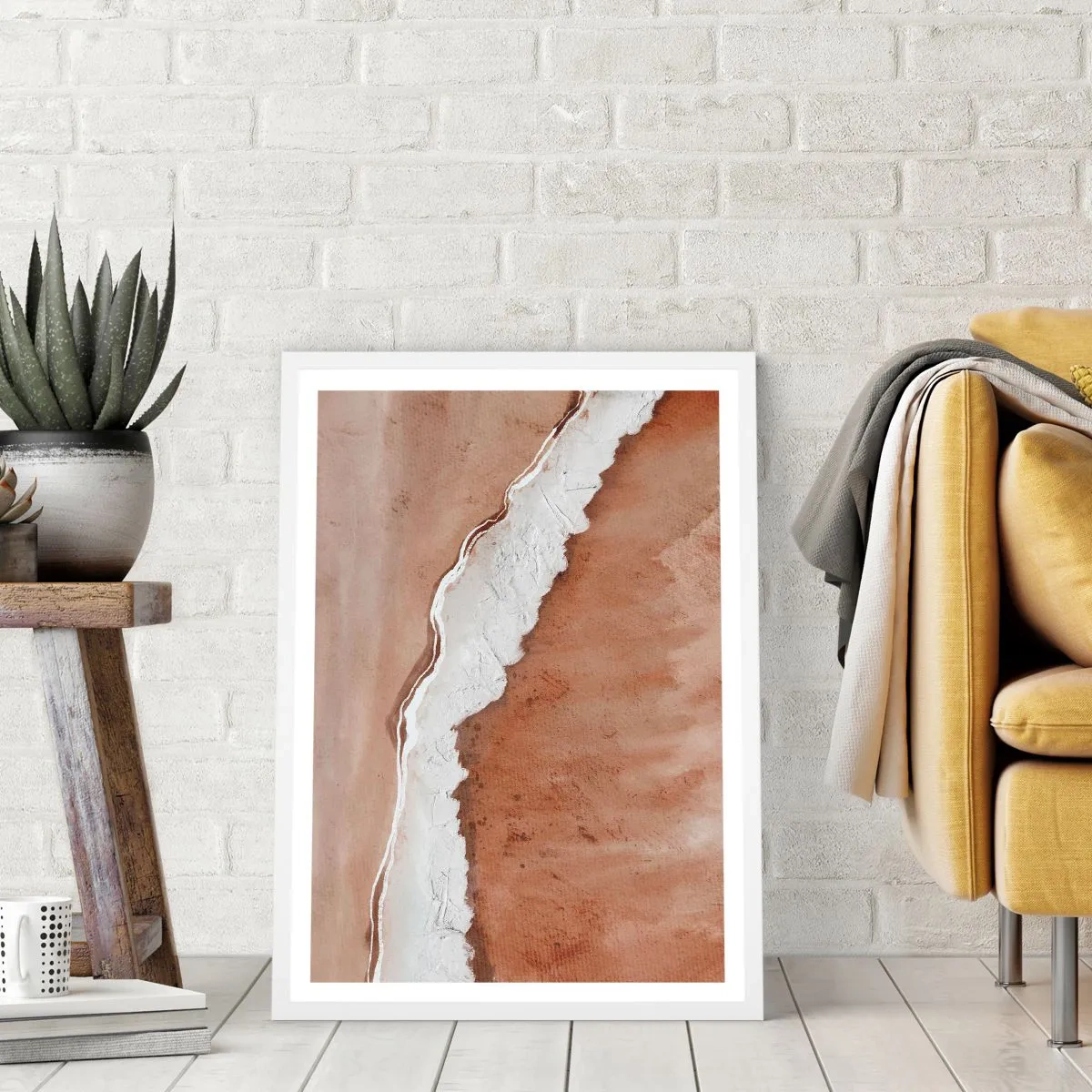 Affiche dans un cadre blanc - Poster - Dans des couleurs de la terre - 70x100 cm