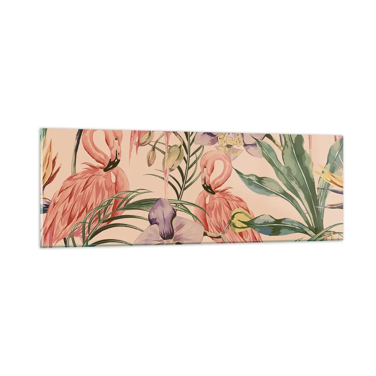 Impression sur verre - Image sur verre - Ballet rose dans les fleurs - 90x30 cm