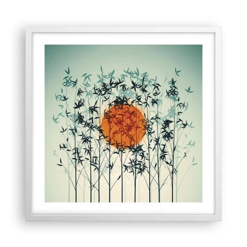Affiche dans un cadre blanc - Poster - Soleil japonnais - 50x50 cm