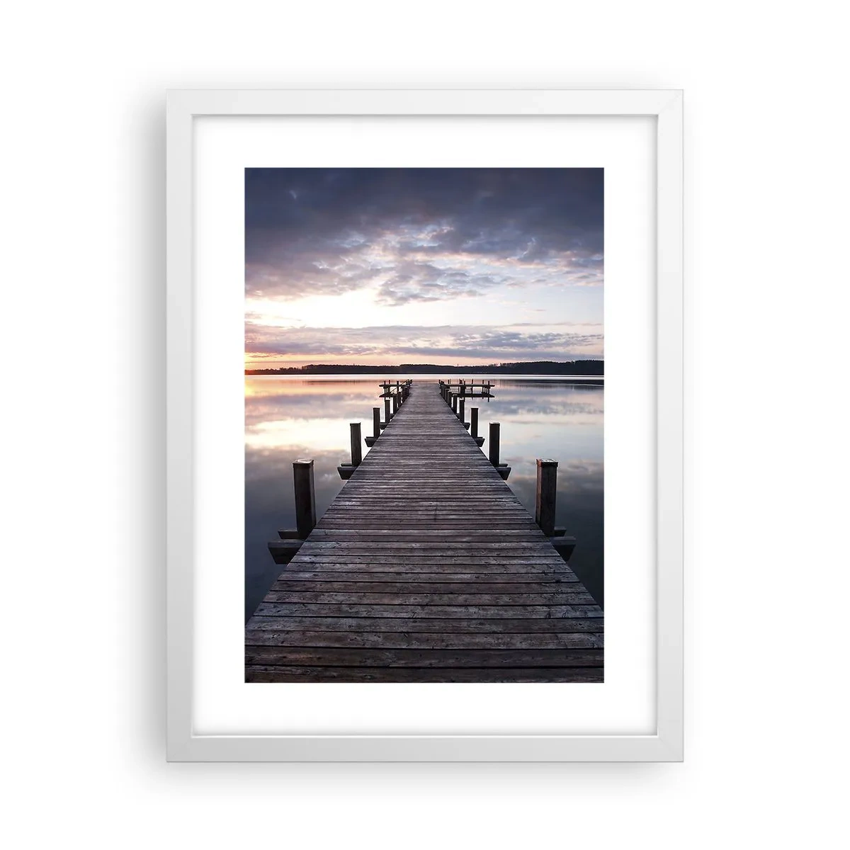 Affiche dans un cadre blanc - Poster - Une frontière tranquille entre le jour et la nuit - 30x40 cm