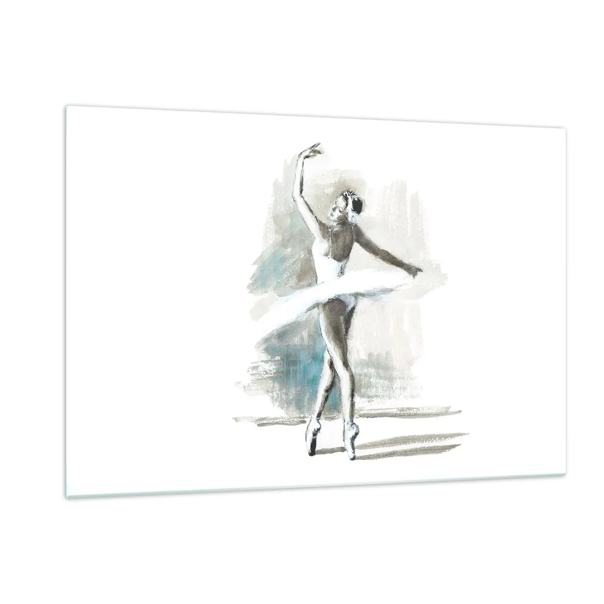 Impression sur verre - Image sur verre - Une ballerine dans une pose de danse classique - 120x80cm - Enchantement du cygne - Décoration murale moderne pour le salon et la chambre ARTTOR