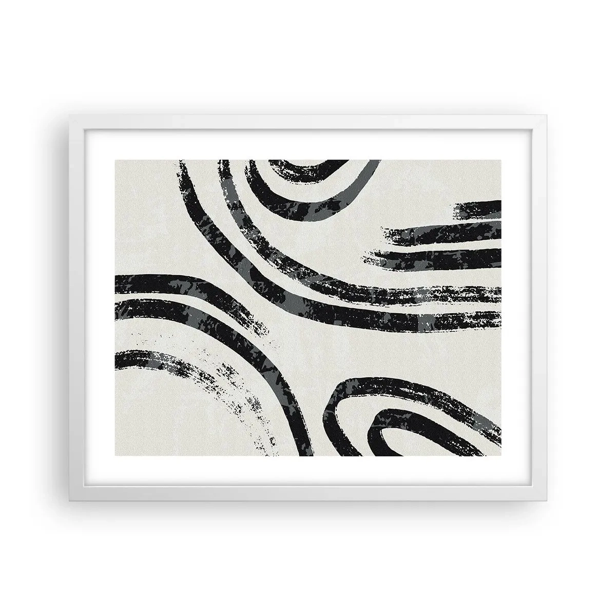 Affiche dans un cadre blanc - Poster - À moitié arrêté - 50x40 cm