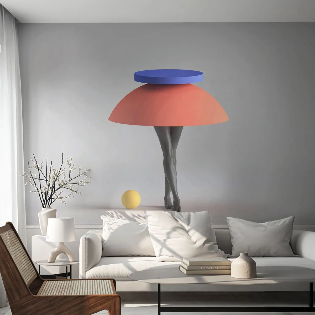 Papier Peint Photo Premium Canvas - Composition surréaliste - 3D, Jambes, Formes - 250x175 cm