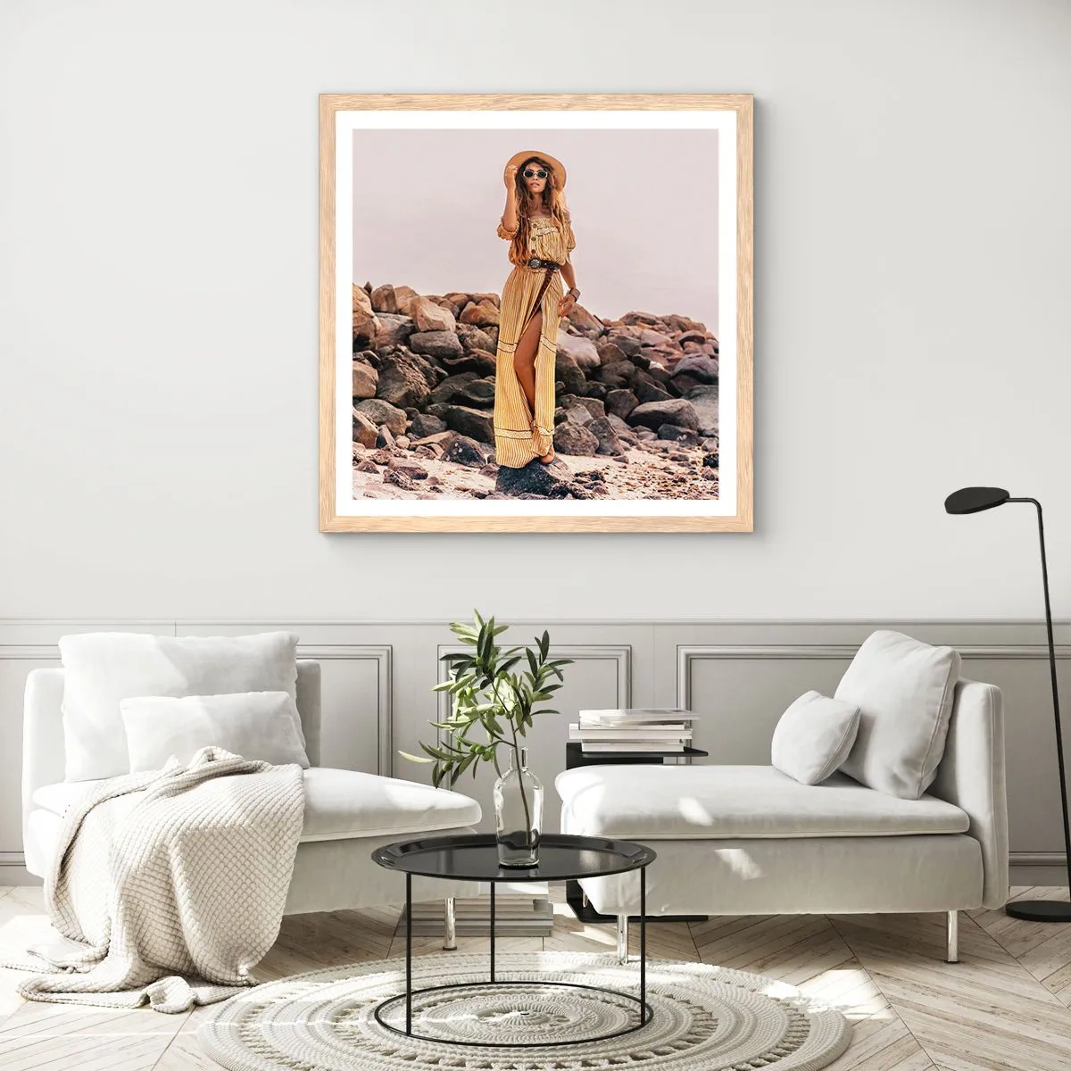 Affiche dans un chêne clair - Poster - La magie des pierres - 50x50 cm