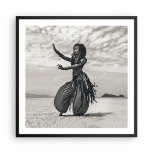 Affiche dans un cadre noir - Poster - Danse des îles du sud - 60x60 cm