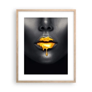 Affiche dans un chêne clair - Poster - Bouche d'or - 40x50 cm
