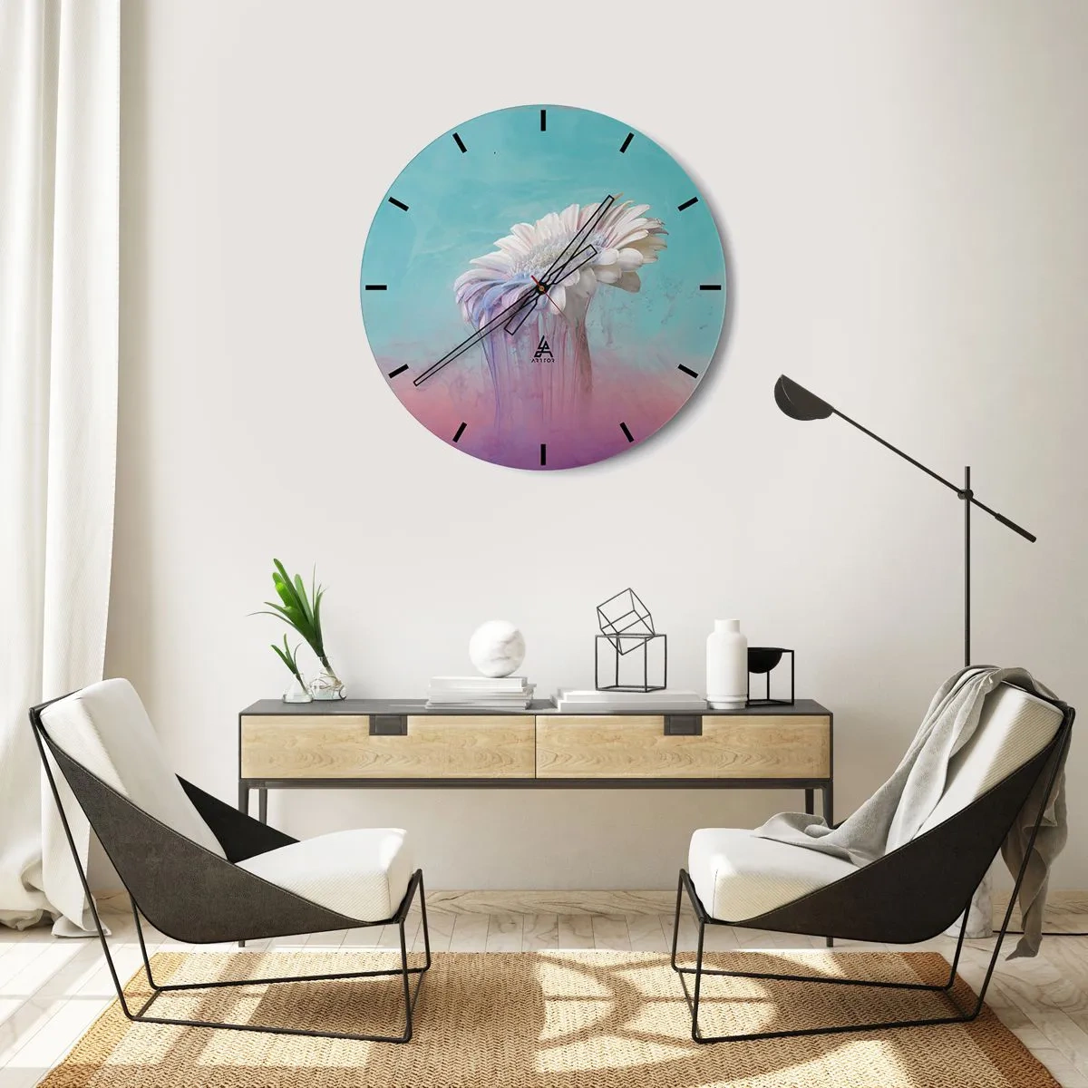 Horloge murale - Pendule murale - Le monde souterrain des fleurs - 30x30 cm