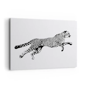 Impression sur toile - Image sur toile - Graphique minimaliste d'un guépard en mouvement - 120x80cm - Le plus rapide sur Terre - Décoration murale moderne pour le salon et la chambre ARTTOR
