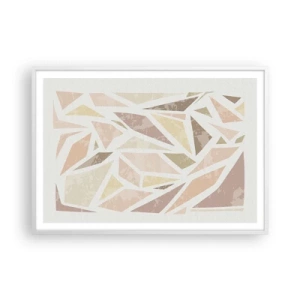 Affiche dans un cadre blanc - Poster - Composition de vitraux - 100x70 cm