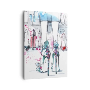 Impression sur toile - Image sur toile - Graphismes artistiques mettant en vedette des talons hauts et des accessoires - 50x70cm - Sésame, ouvre-toi - Décoration murale moderne pour le salon et la chambre ARTTOR