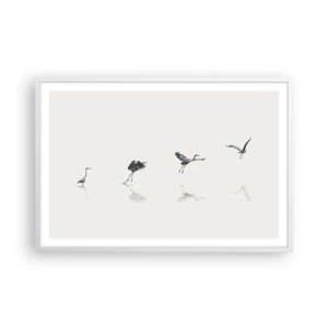 Affiche dans un cadre blanc - Poster - Quatre étapes simples - 91x61 cm