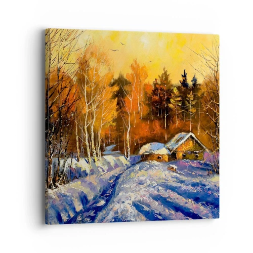 Impression sur toile - Image sur toile - Impression d'hiver au soleil - 40x40 cm