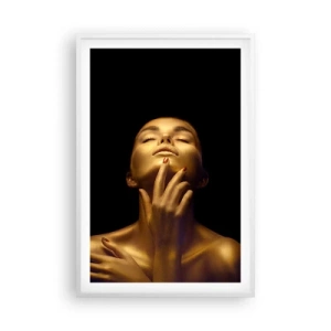 Affiche dans un cadre blanc - Poster - Comme de la soie dorée - 61x91 cm