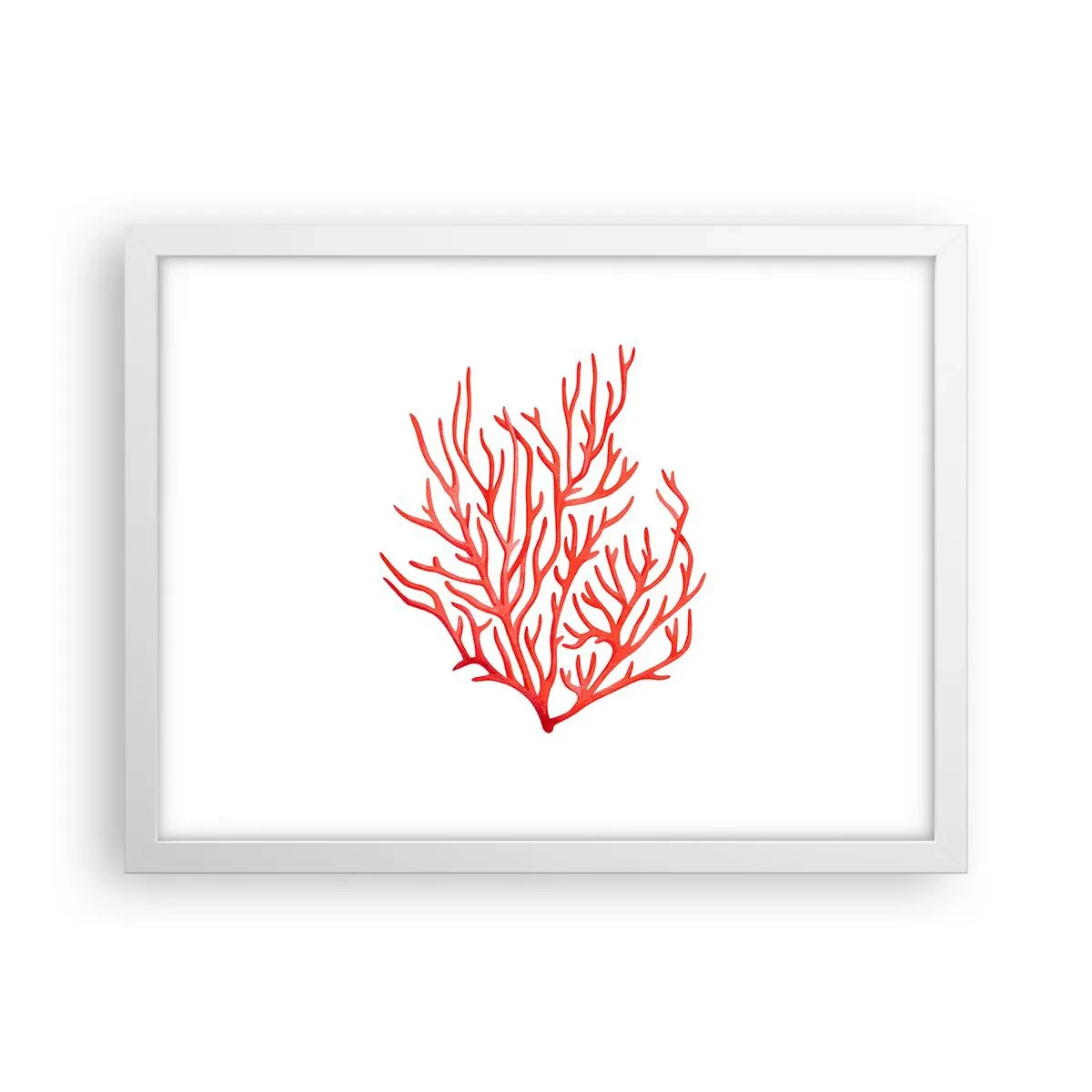 Affiche dans un cadre blanc - Poster - Filigrane de corail - 40x30 cm