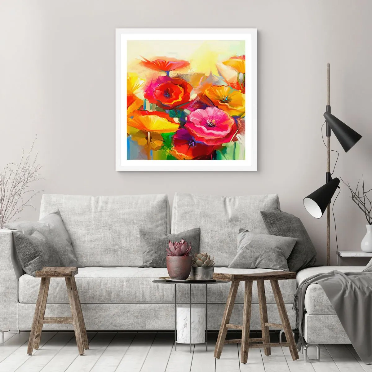 Affiche dans un cadre blanc - Poster - Pas seulement rouge - 40x40 cm