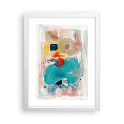 Affiche dans un cadre blanc - Poster - Jeu de couleurs - 30x40 cm