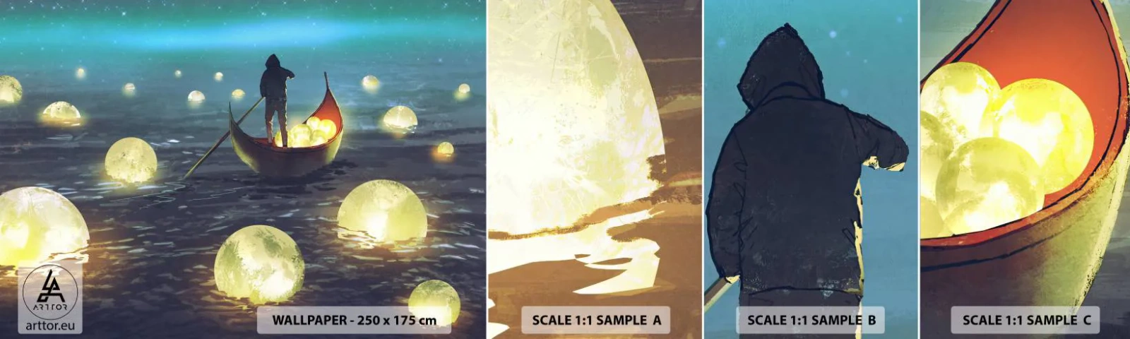 Échantillon De Papier Peint Standard Eco - Des choses dont les philosophes n'ont jamais rêvé - Abstraction, Fantaisie, Bateau - 100x30 cm